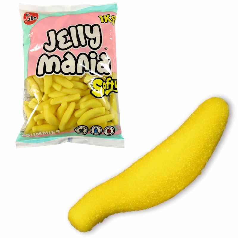 Jellymania sugared bananas halal 1 Kg en sachet