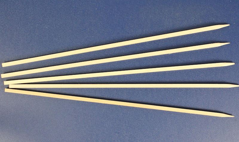 Holzstäbe vierkant für Bananen 26 cm, 4000 Stk. im Karton