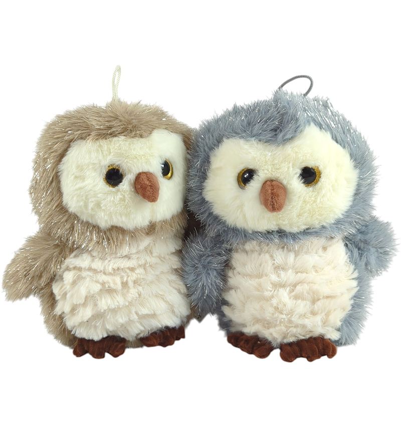 Peluche hibou 20 cm 2 ass.