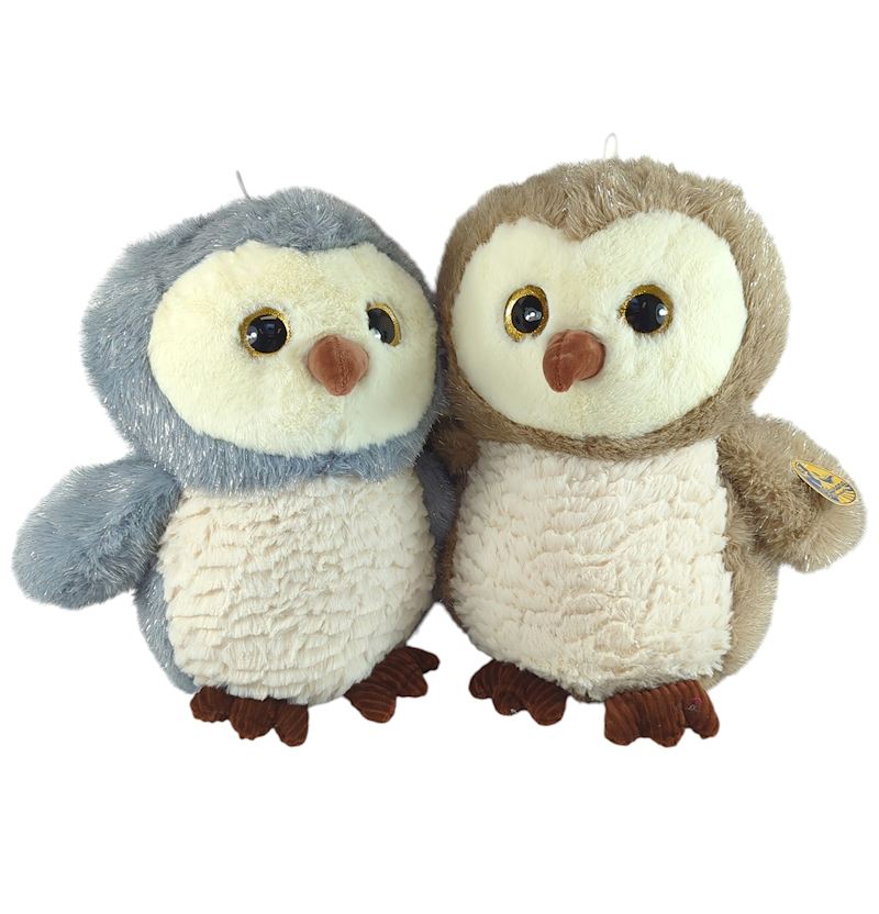 Peluche hibou 40 cm 2 ass.