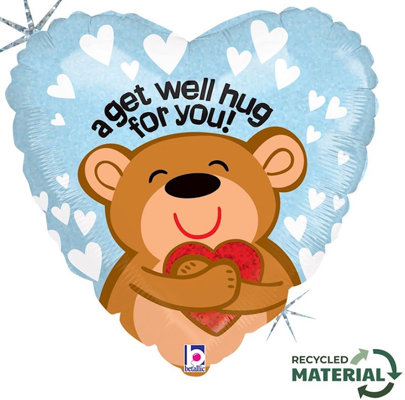 Folienballon a get well hug for you, im Beutel, 46 cm