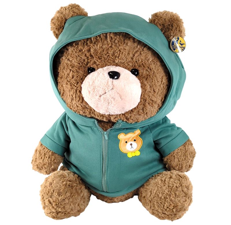Plüsch Bär mit grünem Hoodie 60 cm