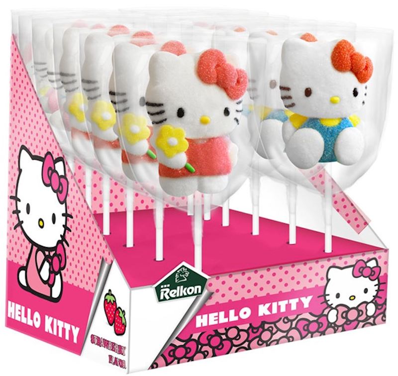 Marshmallow Lollipop 45 g Hello Kitty sort.