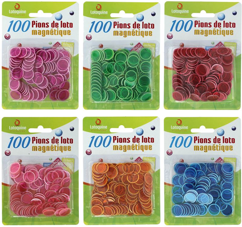 Lotto Abdeckplättli Magnet 100 Stk. im Blister, 6 Farben