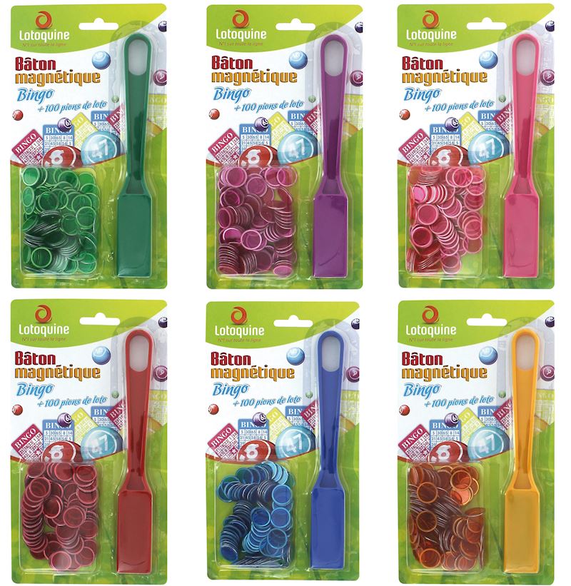 Abdeckplättli Magnet 100Stk. mit Stab, im Blister, 6 Farben