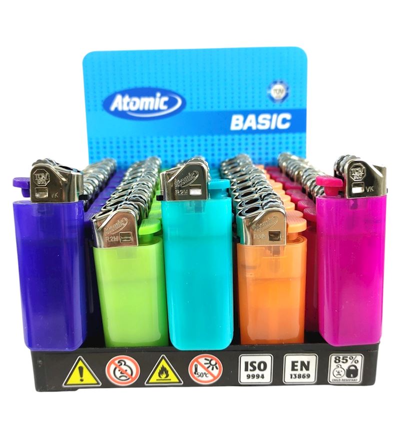 Feuerzeug Atomic Basic Mini 5 Farben sort.