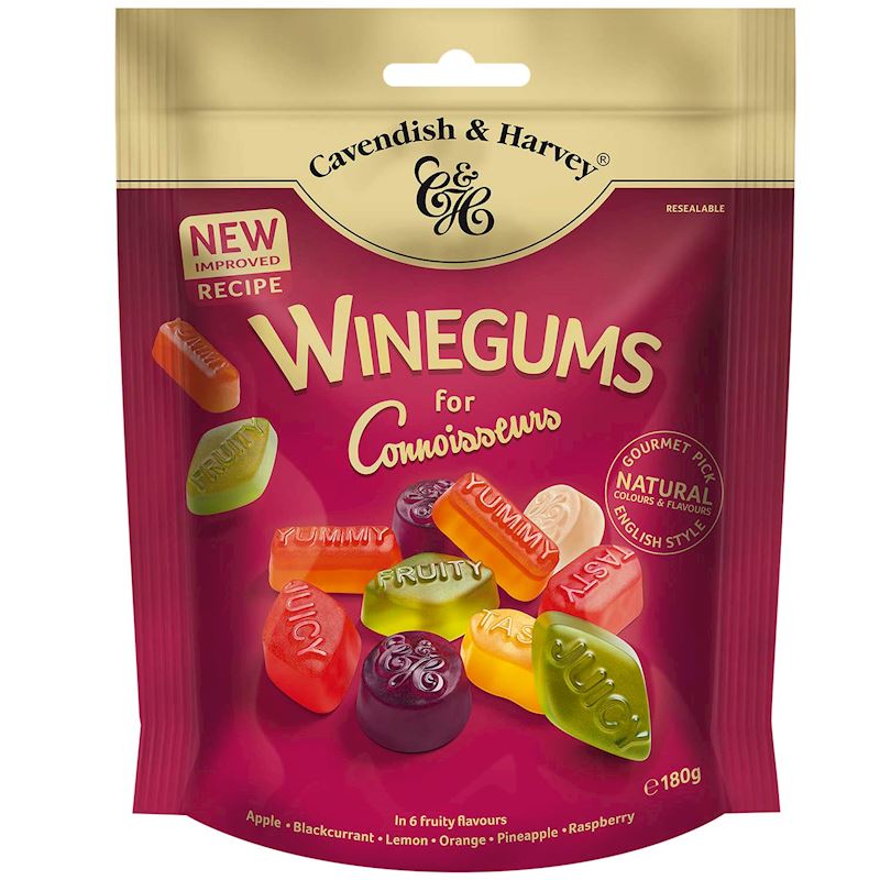 Cavendish Fruchtgummi Winegums for Connoisseurs, Beutel 180 g