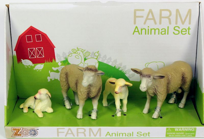 Farmtierset PVC Schafe 4er-Set 