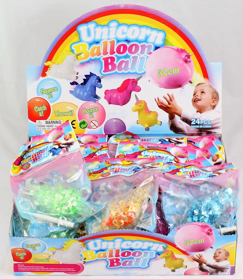 Ballon Einhorn mit Konfetti zum Aufblasen 30cm, div.Farben