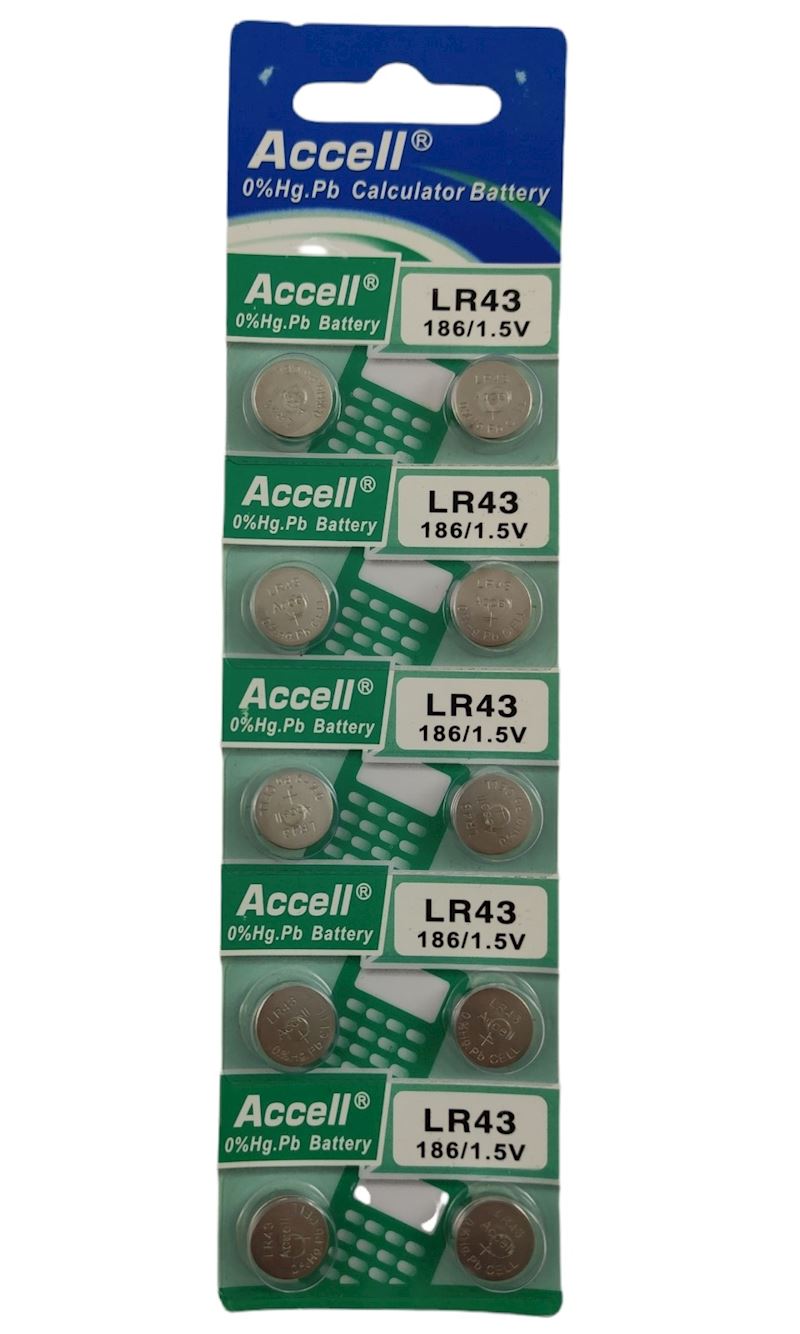 Knopfbatterien AG12/LR43 10 Stk. auf Blister