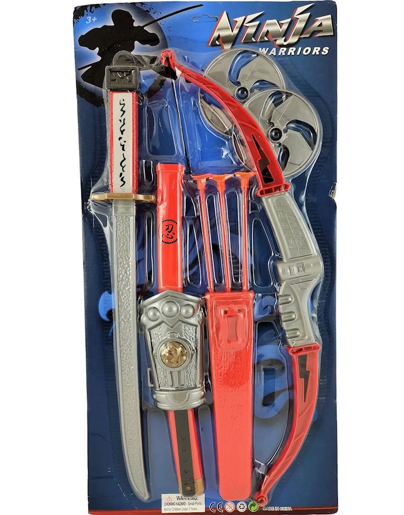 Ninja Set 4-teilig mit Schwert Rüstung, Bogen und Pfeilen