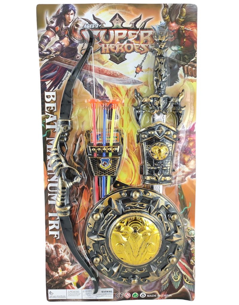 Spielset Krieger Pfeilbogen, Schild etc.