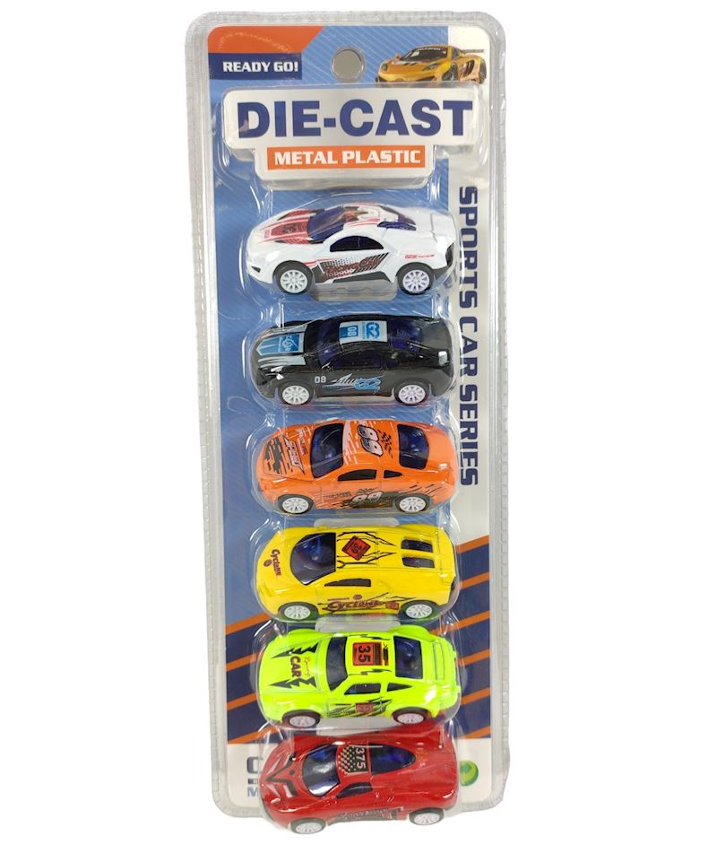 Autos zum Aufziehen 7 cm 6 Stk. Metall/Kunststoff