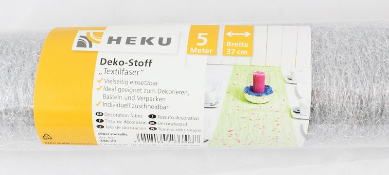 Etoffe pour décor, argent 5 mx37 cm