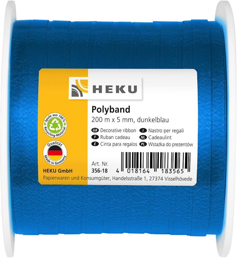 Geschenkband Polyband blau 200 m x 5 mm