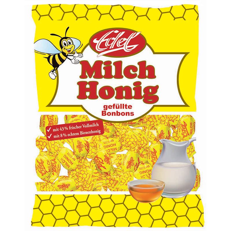 Edel Milch-Honig Bonbons im Flachbeutel 90 g
