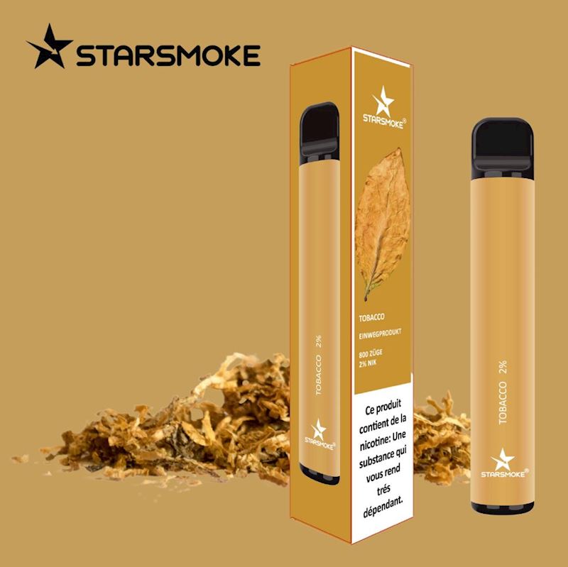 E-shisha jetable avec nicotine jusqu'à 800 bouff Tobacco
