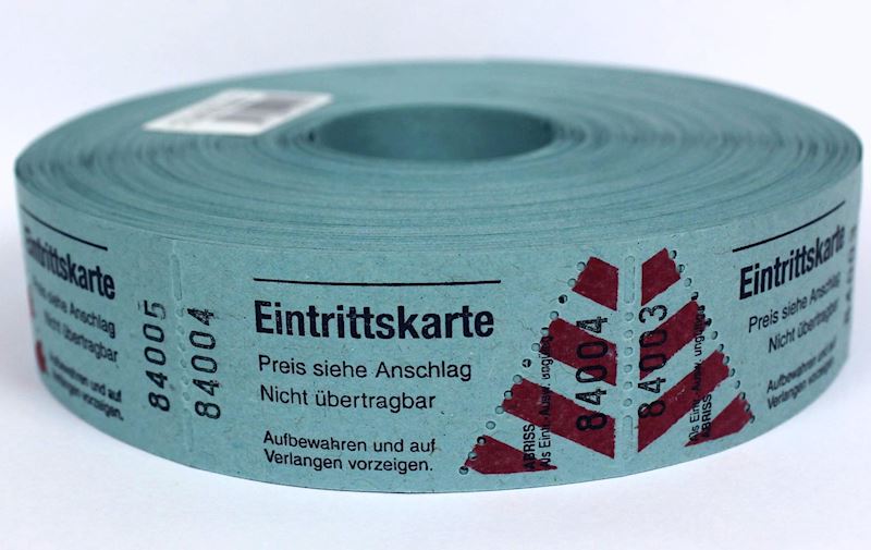 Eintrittstickets Rolle à 1'000 blau 57x30mm