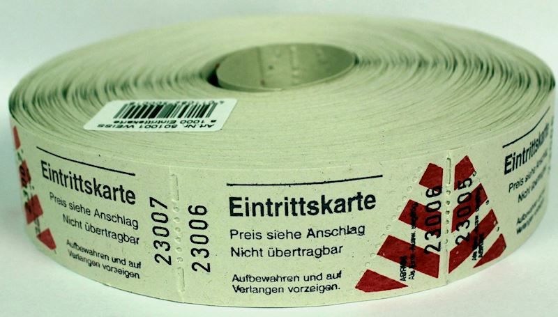 Billets d'entrée sur roulette 1000 pcs vert 57x30mm