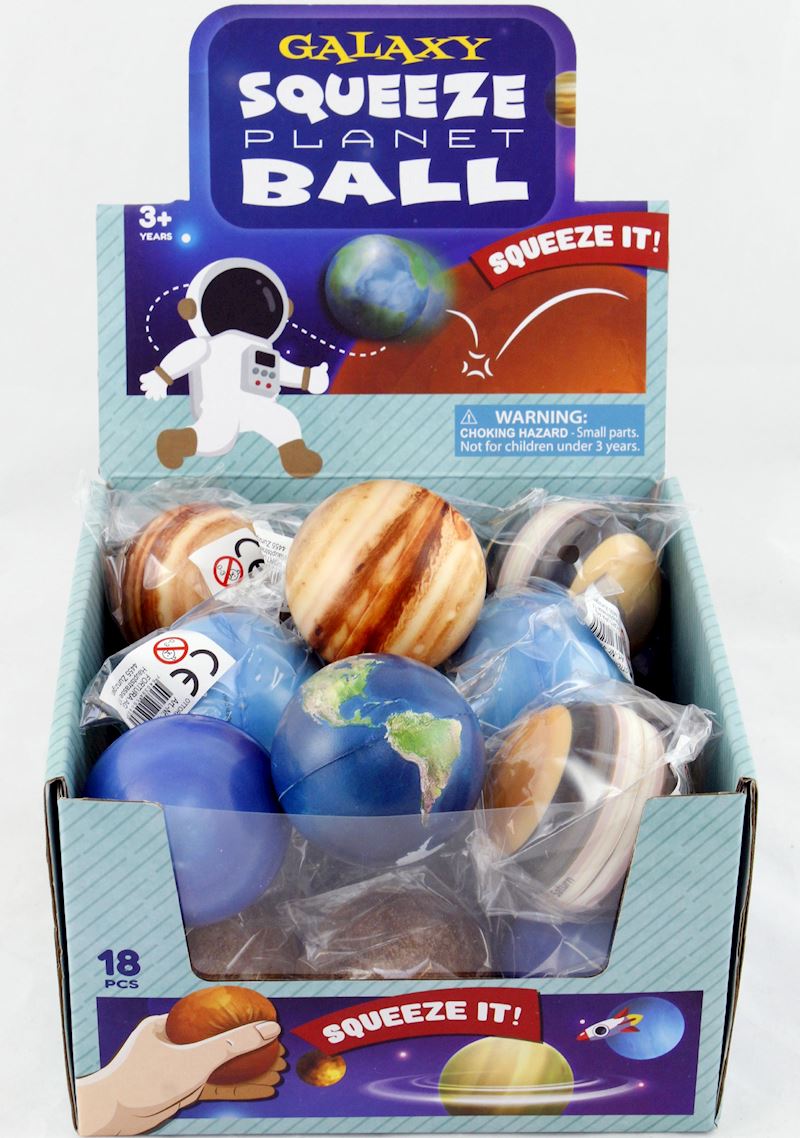 Quetschball Galaxy Planet sort 63 mm, Stressball
