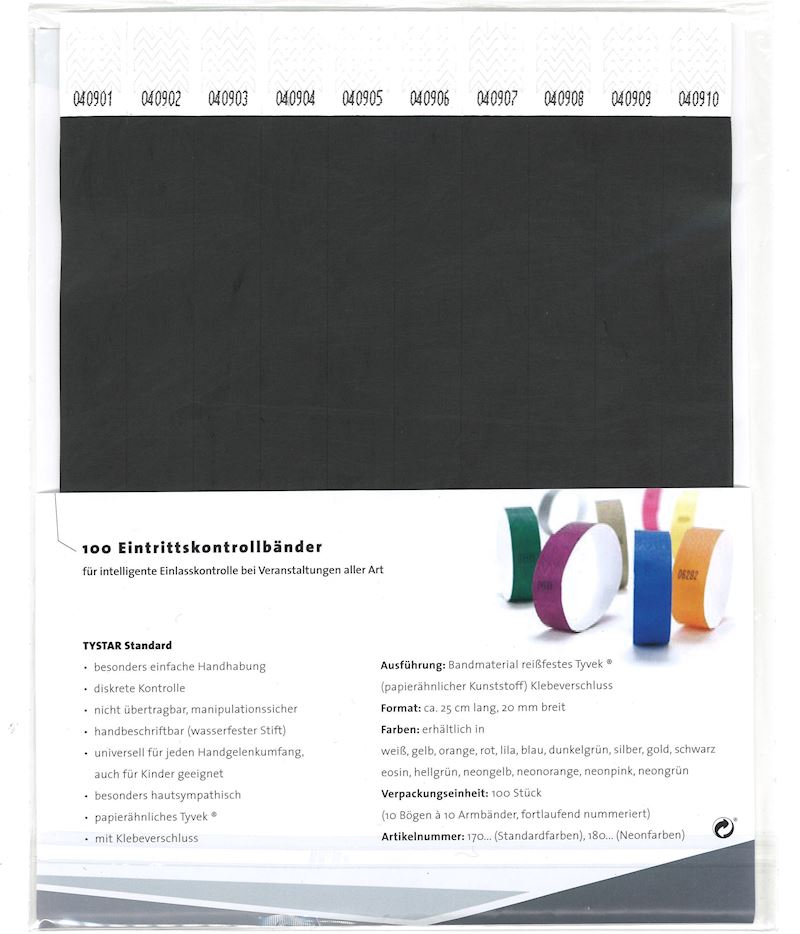Identkontroller Tystar schwarz 100 Stk. im Blister