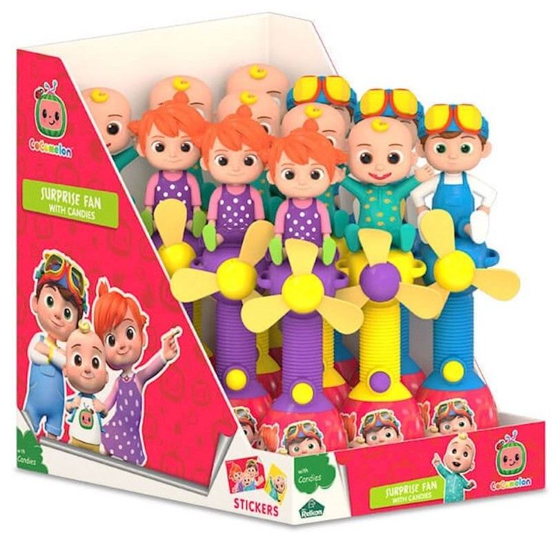 Cocomelon Surprise Candy Fan mit Stempel mit 10 g Bonbons