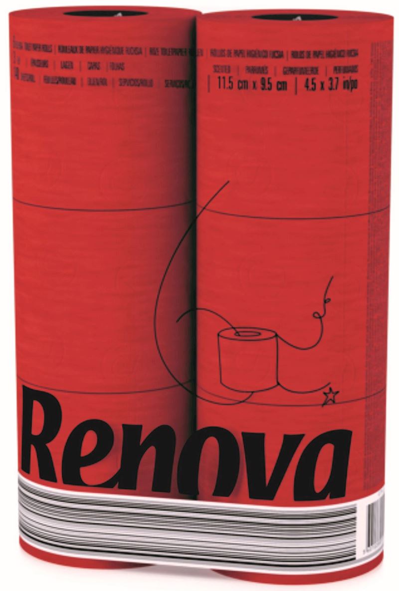 RENOVA WC Papier rot 6 Rollen 6 Rollen, Toilettenpapier