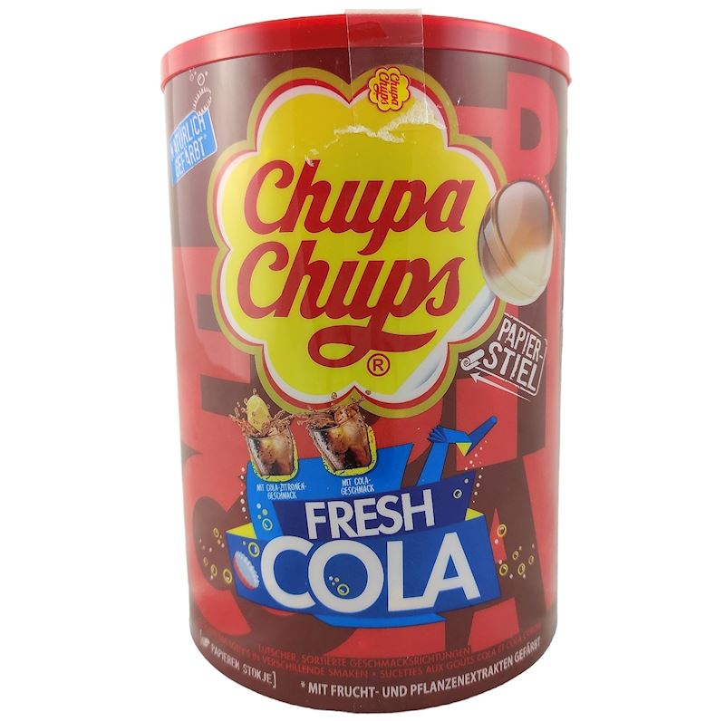 Chupa Chups Lollipop Fresh Cola, mit Kartonstängel