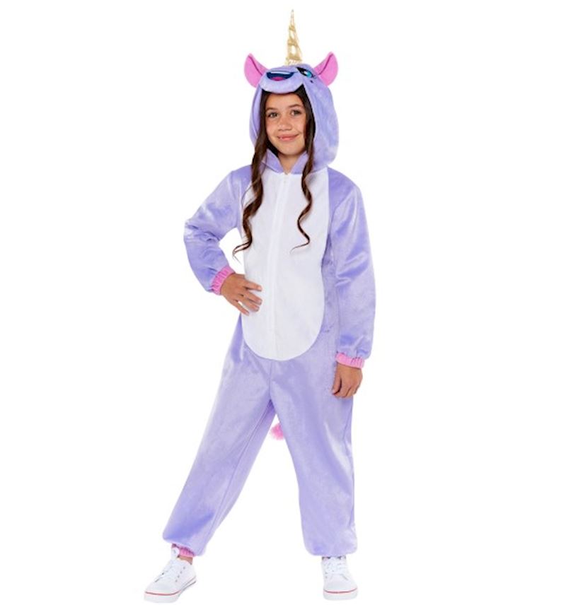 Kostüm Plüsch Einhorn Overall, 4-6 Jahre violett