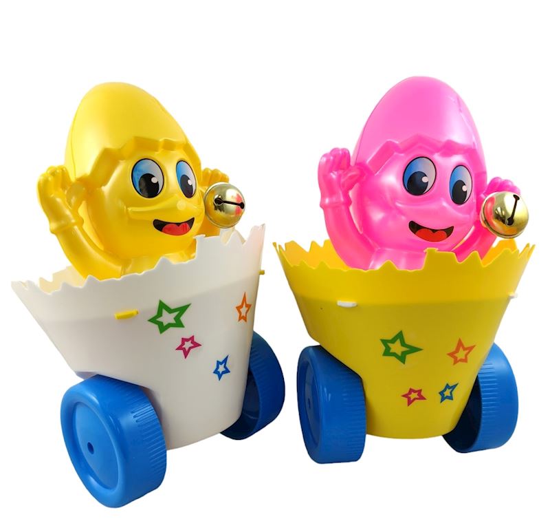 Stossfigur Küken in Eierschale mit Licht, mit Stab dick