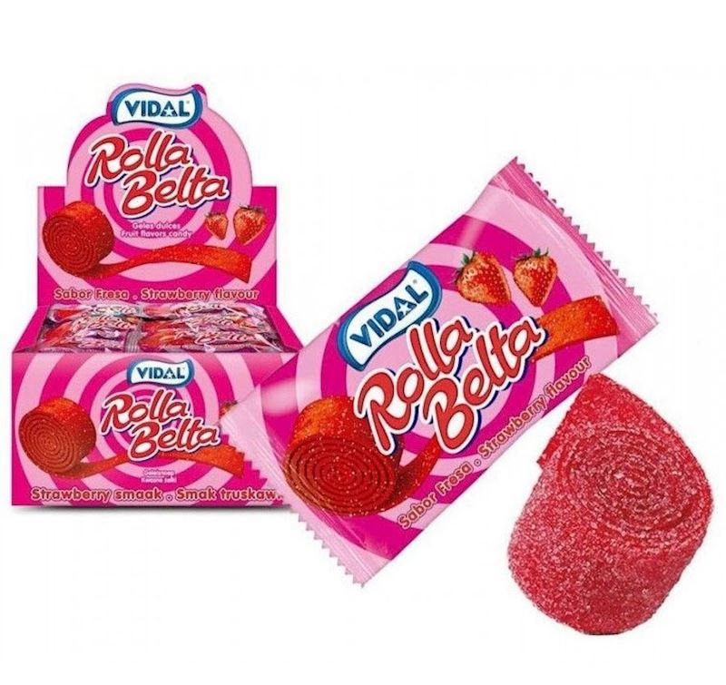 Vidal Strawberry Rolla Belta 20 g Fruchtgummirolle