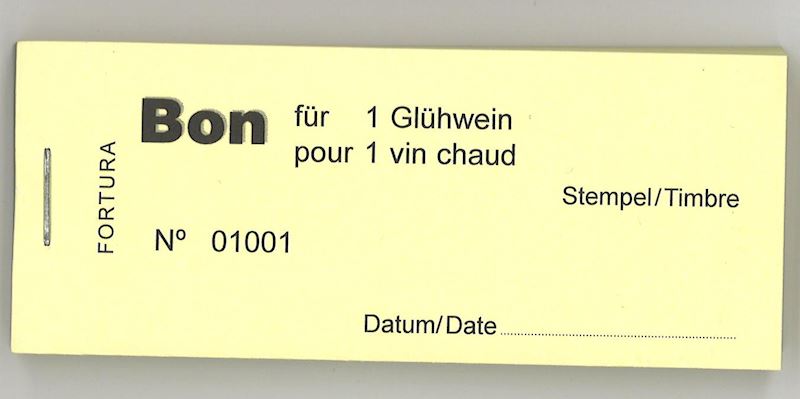 Bonblöckli mit 100 Bons für 1 Glühwein