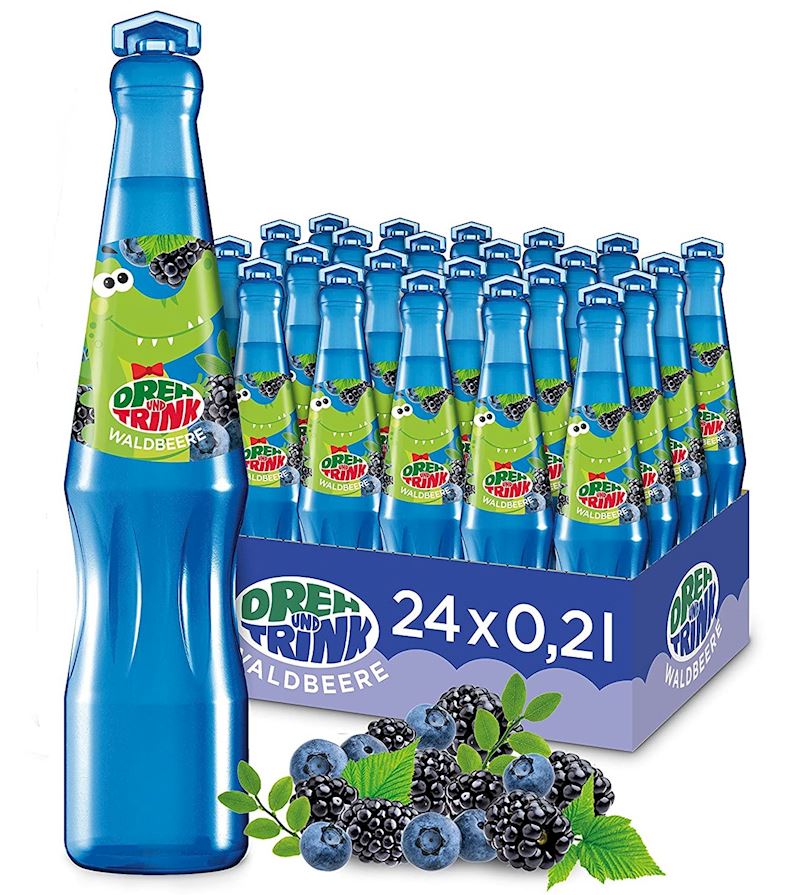 Dreh und Trink Wildberry blau 200 ml, Waldbeer Kroko