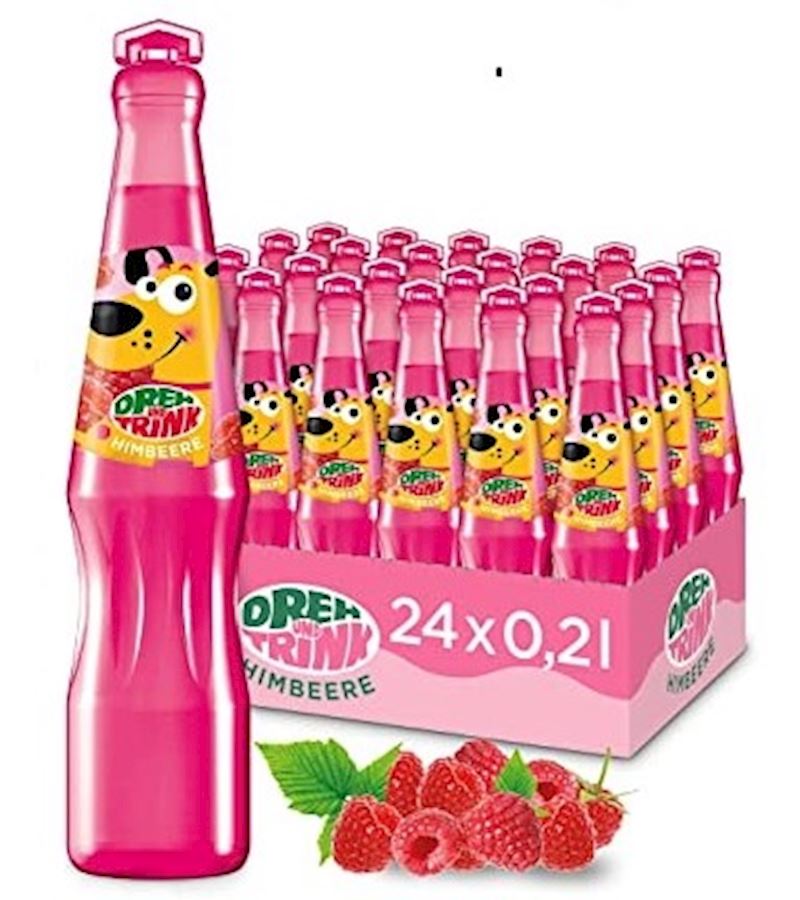 Dreh und Trink Himbeer pink 200 ml, Hunti-Himbeer Hund