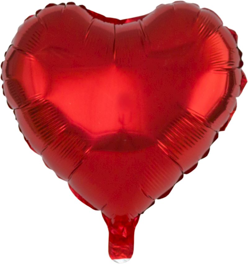 Folienballon Herz rot 45 cm DM mit Aufblashalm