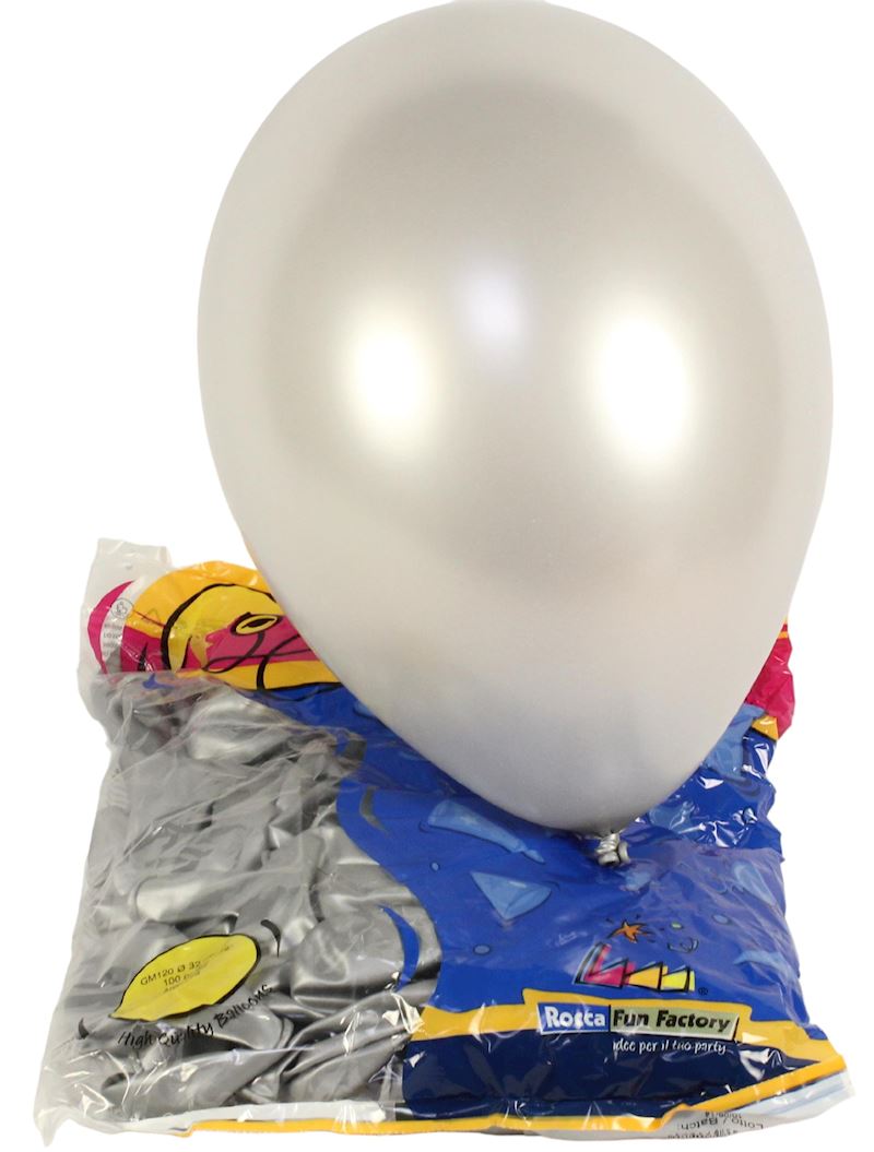 Ballons en caoutchouc argent 120 cm