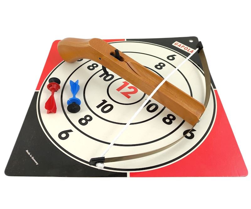 Armbrust Holz 30 cm mit Zielscheibe & Pfeilen