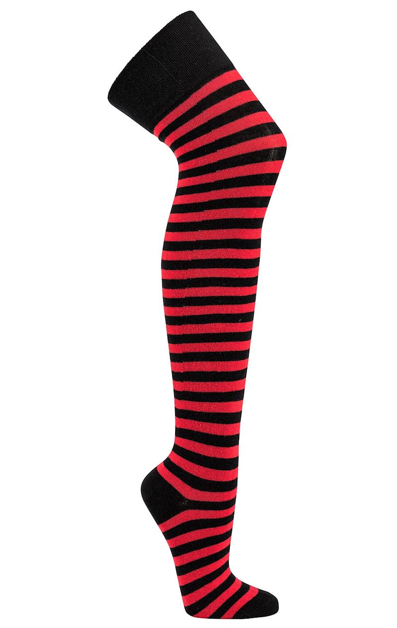 Overknees rot/schwarz onesize 80% BW