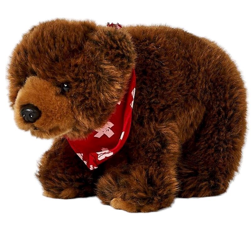 Plüsch Bär stehend braun mit Halstuch 18 cm