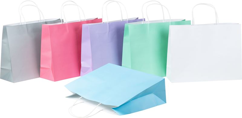 Geschenktasche aus Papier uni 6 Farben, 29x38x12 cm