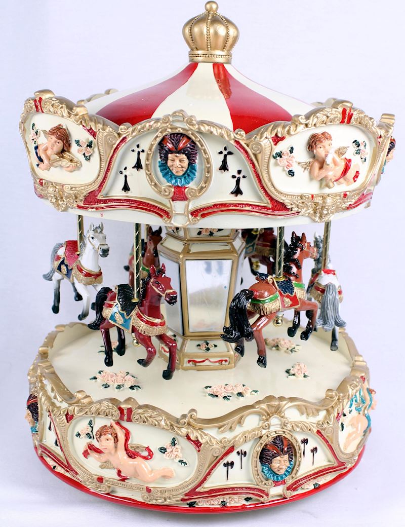 Karussell Engel rot mit Licht inkl. Adapter 36 cm
