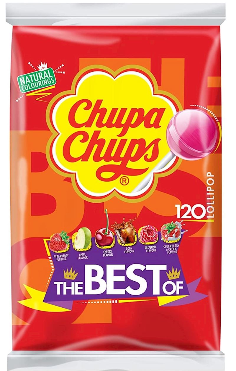 Chupa Chups The Best of Lollis 5 Aromen, im Nachfüllbeutel