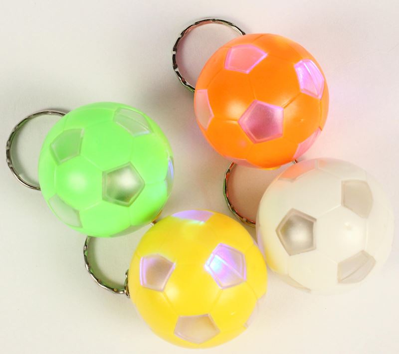 Schlüsselanhänger Fussball mit Licht, 3.5 cm DM, 4 Farben