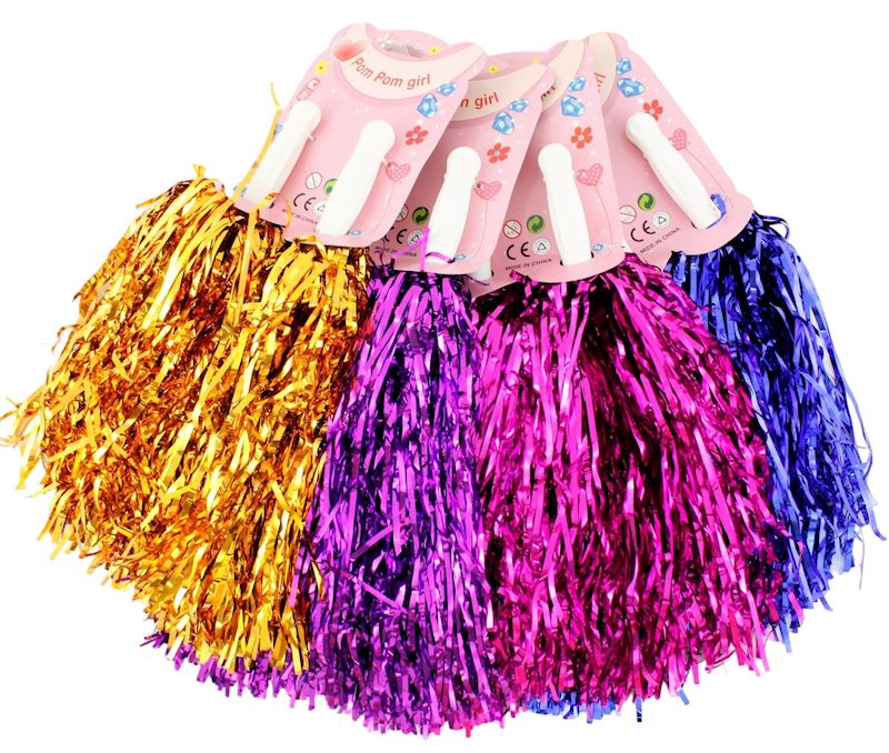 Cheerleader Pom Poms 4 couleurs assorties