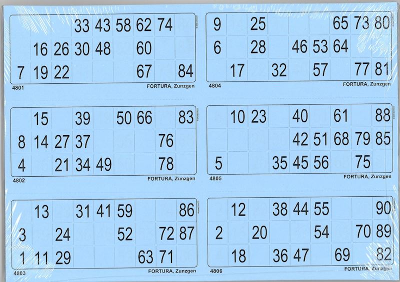 Lottoblätter 6er perforiert 100 Blatt A4 blau