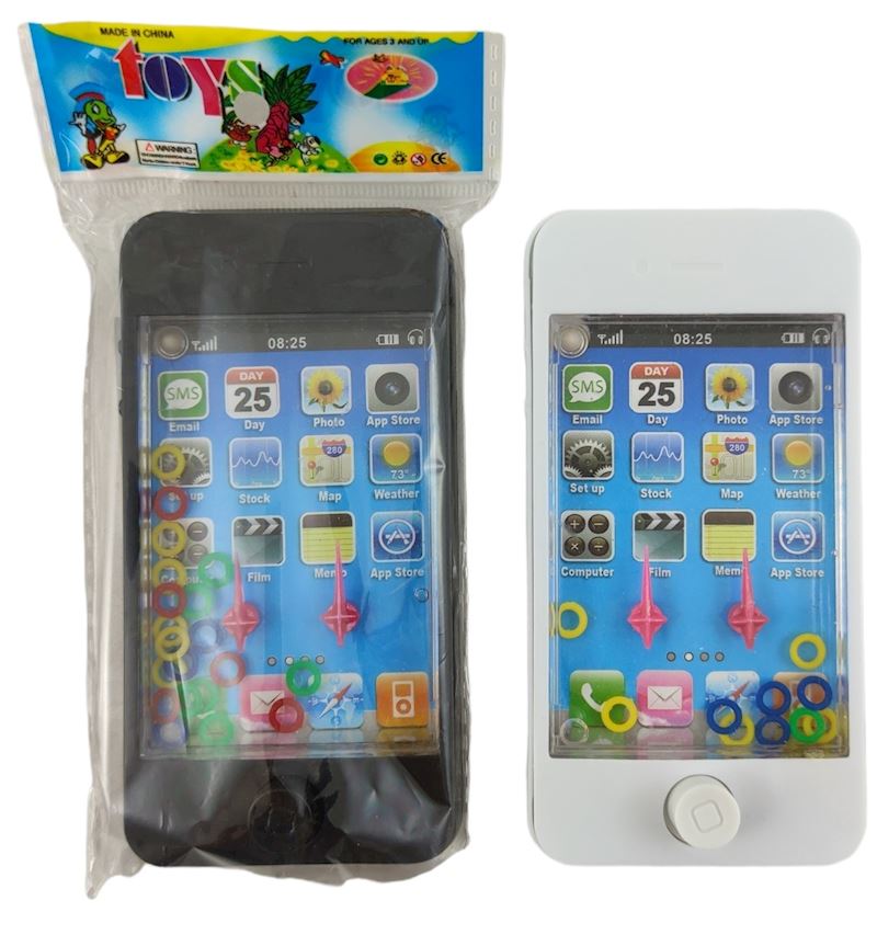 Wasserspiel Handy 2 Farben schwarz & weiss sort.