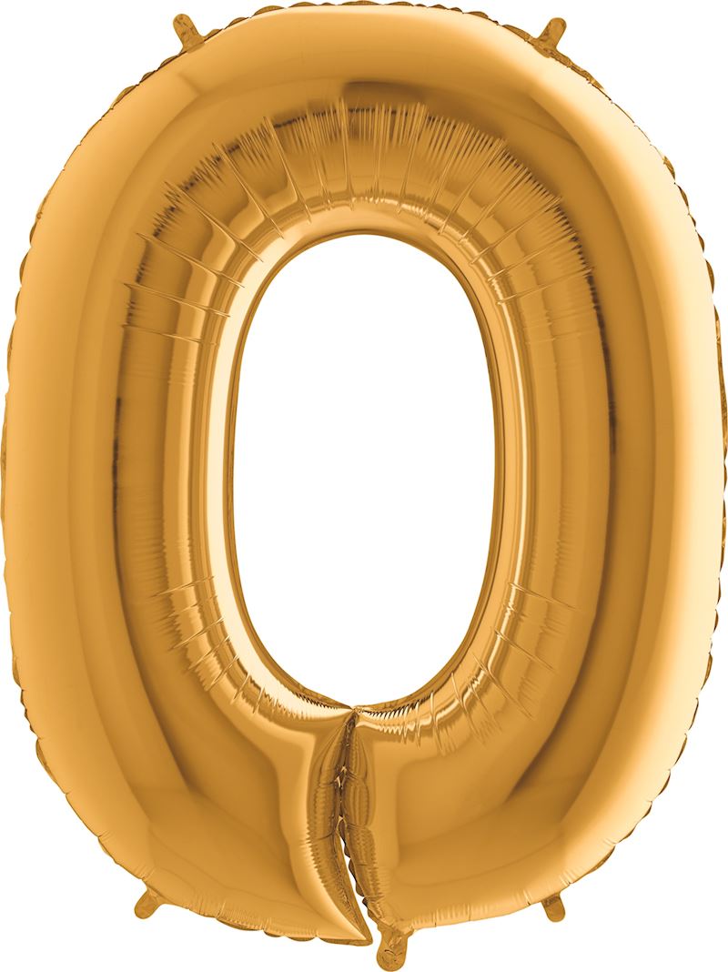 Megaloons gold Zahl 0, 102 cm, im Beutel