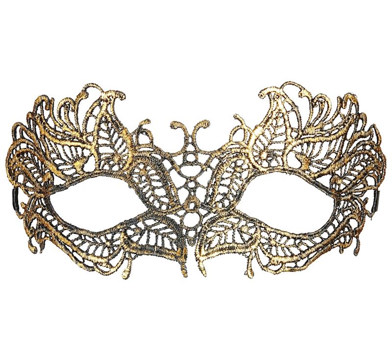 Augenmaske antik aus goldener Spitze