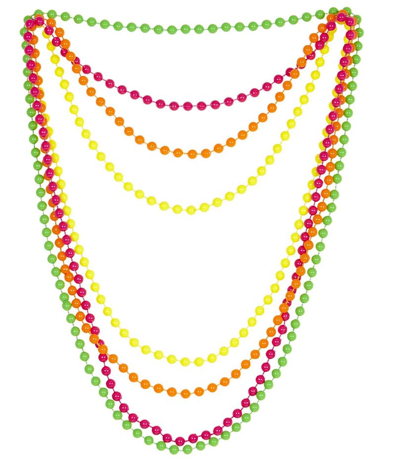Perlenkette 4er-Set 4 Neonfarben