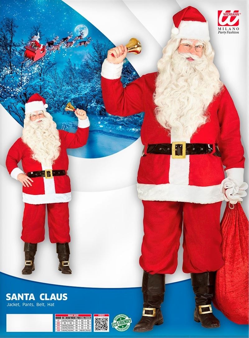 Costume Père Noël taille XXXL veste, pantalon, ceinture,